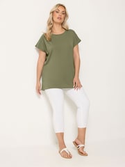 Yours Curve Green Ric Rac Insert T-Shirt - Image 3 of 5