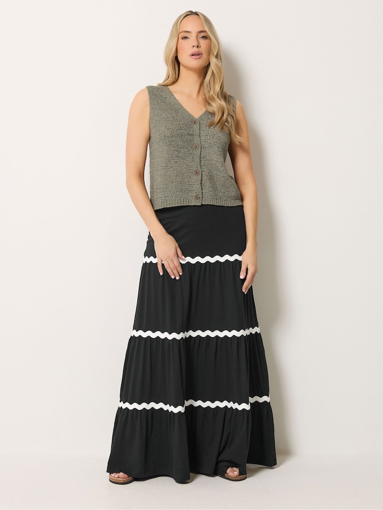 Long Tall Sally Black Ric Rac Skirt - Image 1 of 5 Long Tall Sally Black Ric Rac Skirt - Image 1 of 5