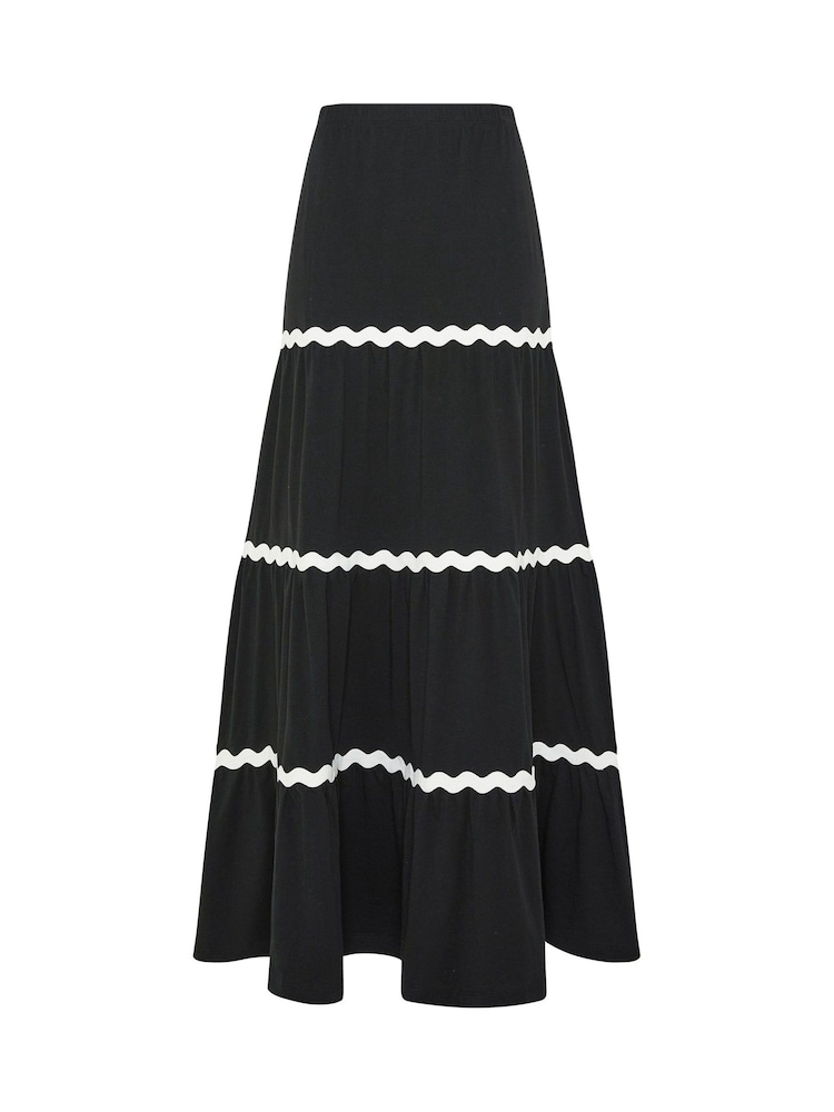 Long Tall Sally Black Ric Rac Skirt - Image 5 of 5 Long Tall Sally Black Ric Rac Skirt - Image 5 of 5