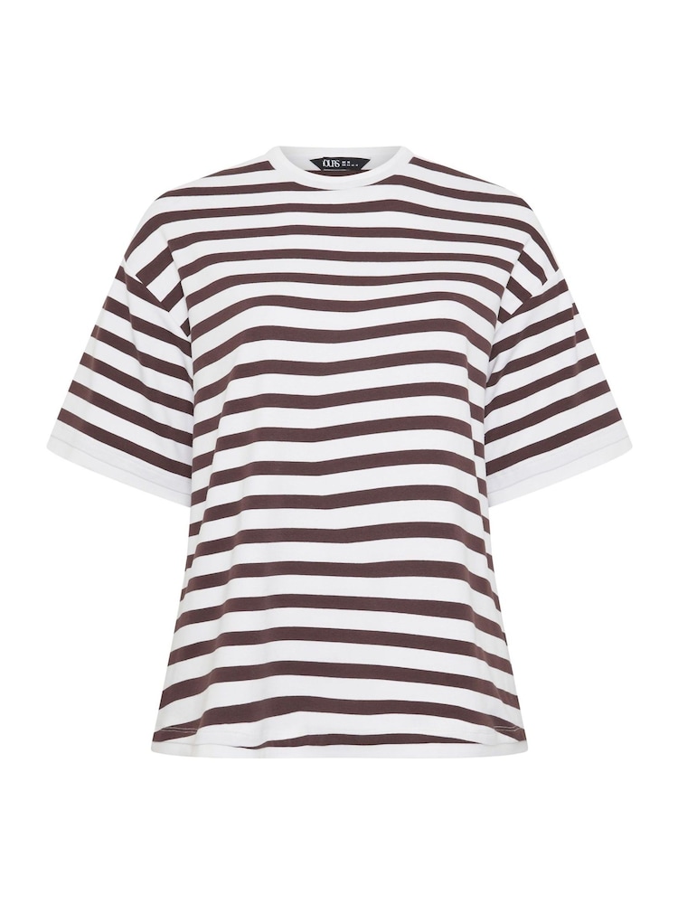 Yours Curve Brown Stripe Swing Top - Image 5 of 5