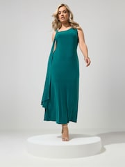 Yours Curve Blue London Sash Metal Detail Dress - Image 2 of 5