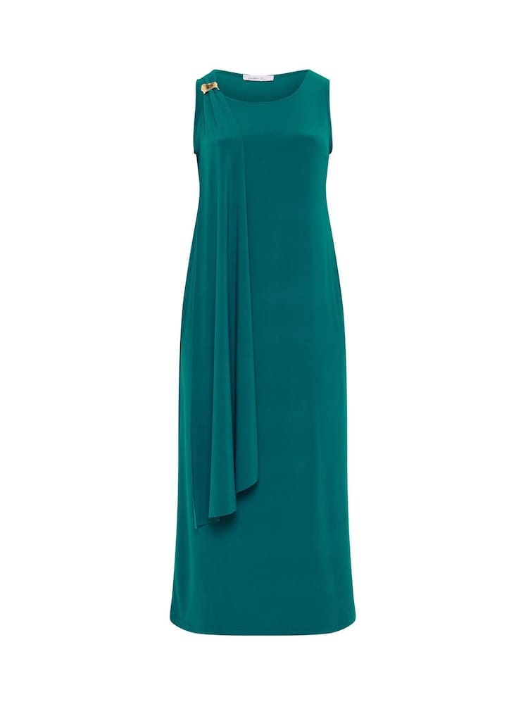 Yours Curve Blue London Sash Metal Detail Dress - Image 5 of 5