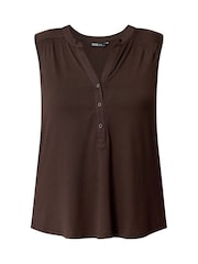 Yours Curve Brown Notch Neck Vest Top - Image 5 of 5