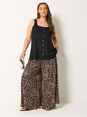 Yours Curve Black Textured Button Vest - Image 2 of 5
