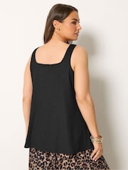 Yours Curve Black Textured Button Vest - Image 3 of 5