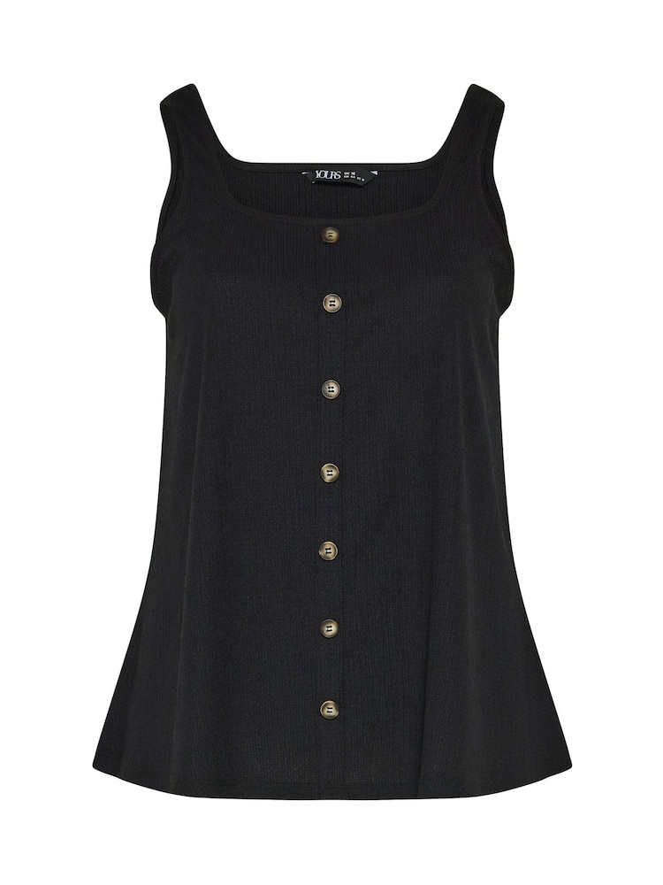 Yours Curve Black Textured Button Vest - Image 5 of 5 Yours Curve Black Textured Button Vest - Image 5 of 5