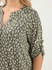 Yours Curve Green Notch Neck  Top - Image 4 of 6