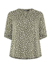 Yours Curve Green Notch Neck  Top - Image 5 of 6