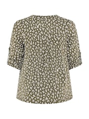 Yours Curve Green Notch Neck  Top - Image 6 of 6
