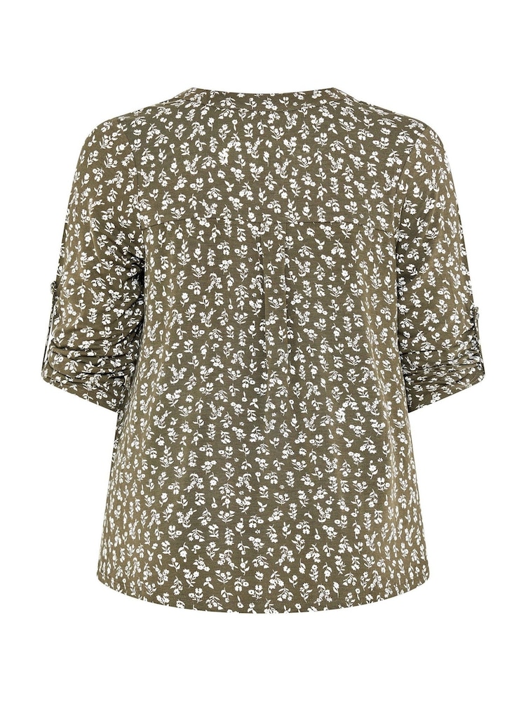 Yours Curve Green Notch Neck Top - Image 6 of 6 Yours Curve Green Notch Neck Top - Image 6 of 6