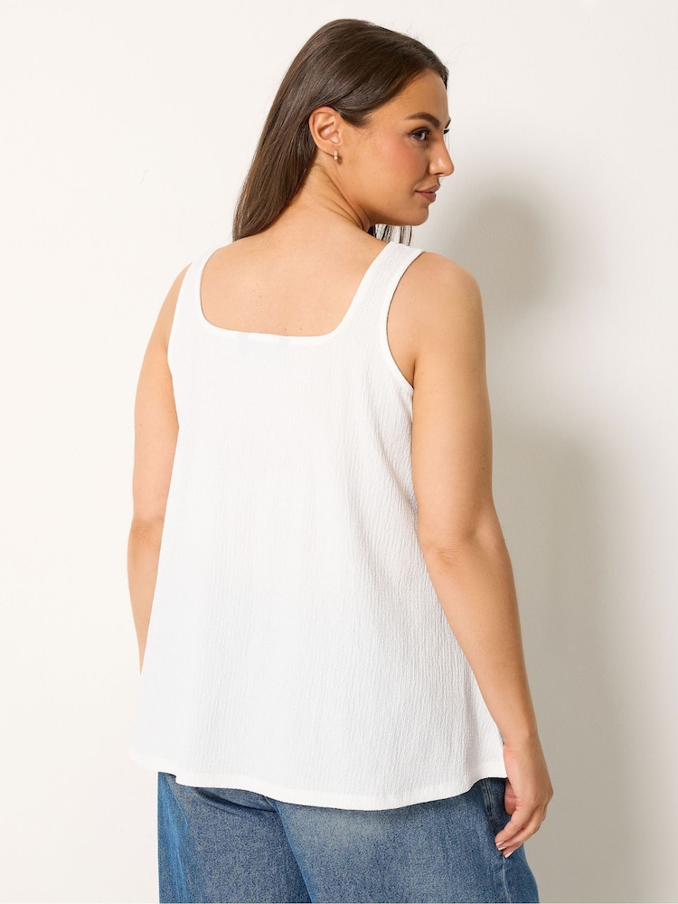 Yours Curve White Textured Button Vest - Image 2 of 5 Yours Curve White Textured Button Vest - Image 2 of 5