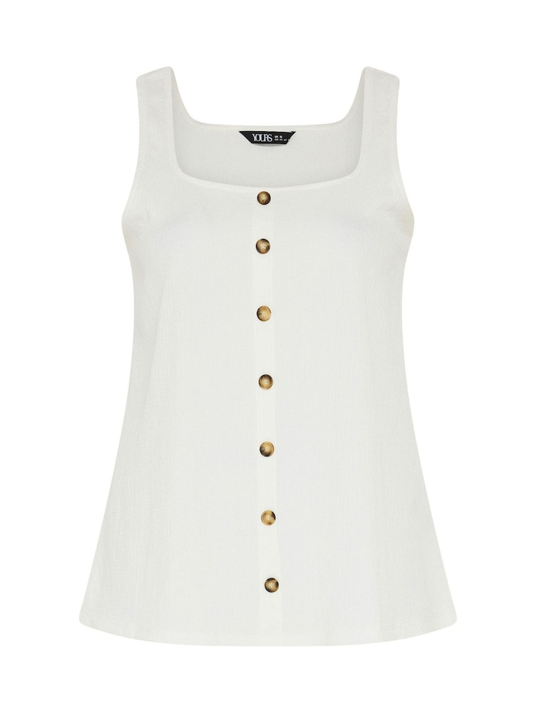 Yours Curve White Textured Button Vest - Image 5 of 5 Yours Curve White Textured Button Vest - Image 5 of 5