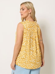 Yours Curve Yellow Notch Neck Vest Top - Image 3 of 5