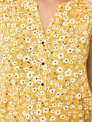 Yours Curve Yellow Notch Neck Vest Top - Image 4 of 5