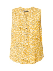 Yours Curve Yellow Notch Neck Vest Top - Image 5 of 5