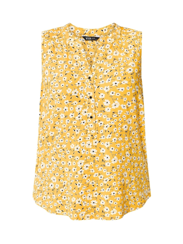 Yours Curve Yellow Notch Neck Vest Top - Image 5 of 5 Yours Curve Yellow Notch Neck Vest Top - Image 5 of 5