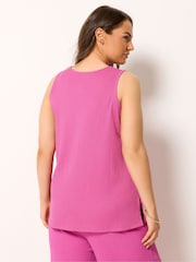 Yours Curve Pink Textured Waistcoat - Image 3 of 4