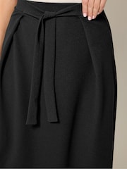 Long Tall Sally Black Tie Waist A Line Midi Skirt - Image 4 of 5