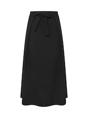 Long Tall Sally Black Tie Waist A Line Midi Skirt - Image 5 of 5