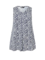 Yours Curve Blue Pleated Front Vest Top - Image 5 of 5