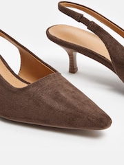 Long Tall Sally Brown Slingback Kitten Heels - Image 4 of 4