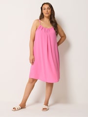 Yours Curve Pink Textured Swing Dress - Image 2 of 5