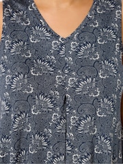 Yours Curve Blue Pleated Front Vest Top - Image 4 of 5