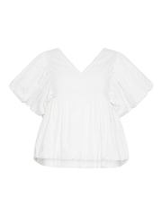 PixieGirl Petite White Puff Sleeve Hem Blouse - Image 5 of 5