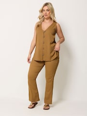 Yours Curve Natural Textured Waistcoat - Image 2 of 5