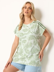 Yours Curve Green Ric Rac Insert T-Shirt - Image 1 of 5