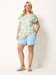Yours Curve Green Ric Rac Insert T-Shirt - Image 3 of 5