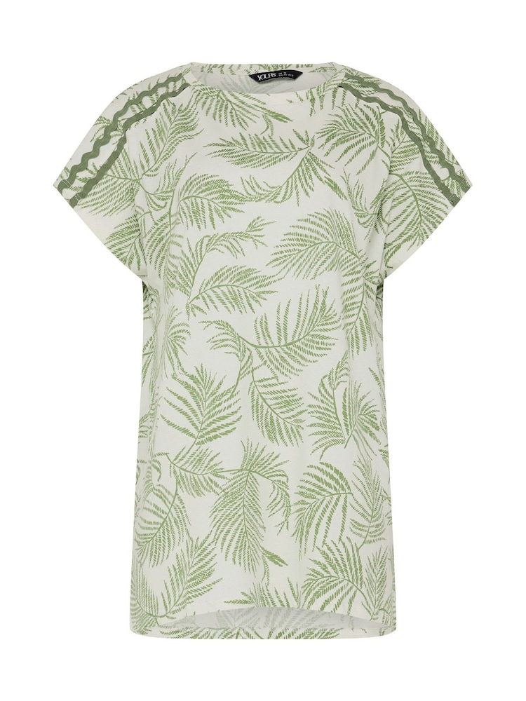 Yours Curve Green Ric Rac Insert T-Shirt - Image 5 of 5