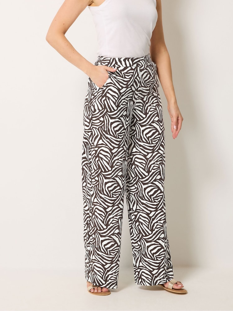 Long Tall Sally Brown Wide Leg Trousers - Image 2 of 5 Long Tall Sally Brown Wide Leg Trousers - Image 2 of 5