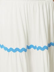 Yours Curve White Ric Rac Jersey Skirt - Image 4 of 5