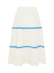 Yours Curve White Ric Rac Jersey Skirt - Image 5 of 5