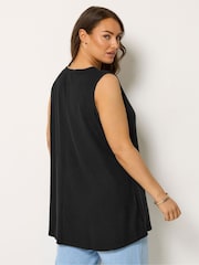 Yours Curve Black Soft Touch Ribbed Swing Top - Image 3 of 5