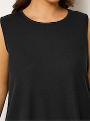 Yours Curve Black Soft Touch Ribbed Swing Top - Image 4 of 5