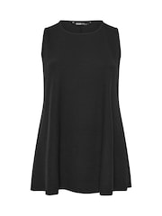 Yours Curve Black Soft Touch Ribbed Swing Top - Image 5 of 5