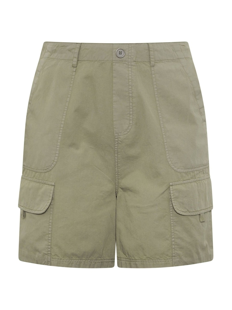 Yours Curve Green Poplin Cargo Shorts - Image 5 of 5 Yours Curve Green Poplin Cargo Shorts - Image 5 of 5
