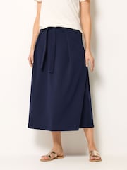Long Tall Sally Blue Tie Waist A Line Midi Skirt - Image 2 of 5