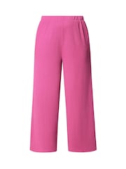 Yours Curve Pink Textured Wide Leg Trousers - Image 5 of 5