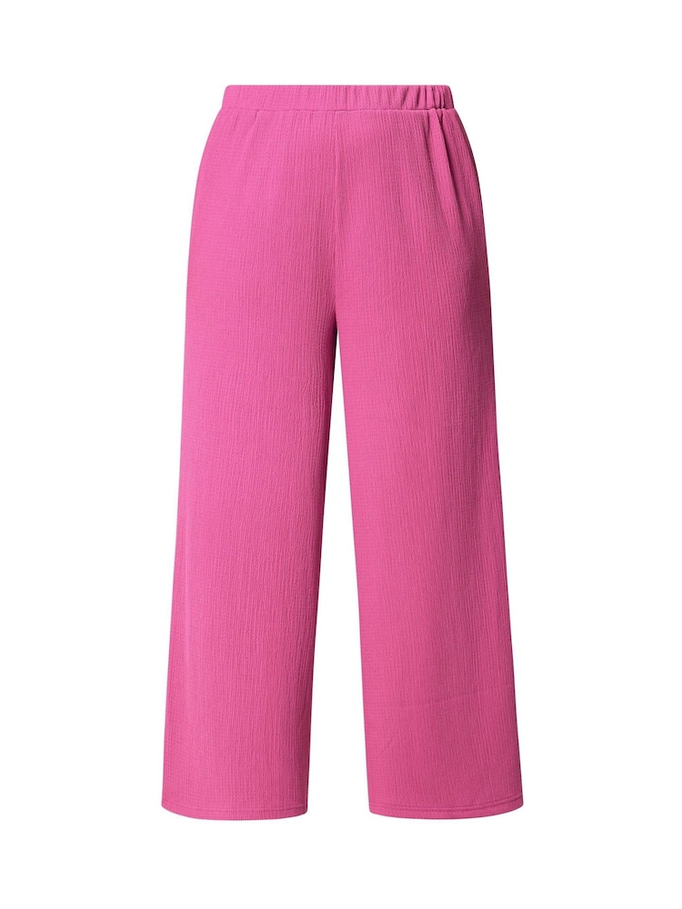 Yours Curve Pink Textured Wide Leg Trousers - Image 5 of 5 Yours Curve Pink Textured Wide Leg Trousers - Image 5 of 5