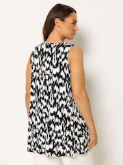 Yours Curve Black Pleated Front Vest Top - Image 3 of 5