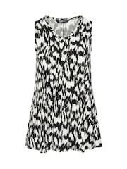 Yours Curve Black Pleated Front Vest Top - Image 5 of 5