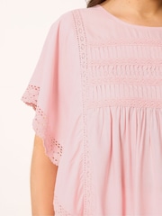 Yours Curve Pink Statement Sleeve Blouse - Image 4 of 5