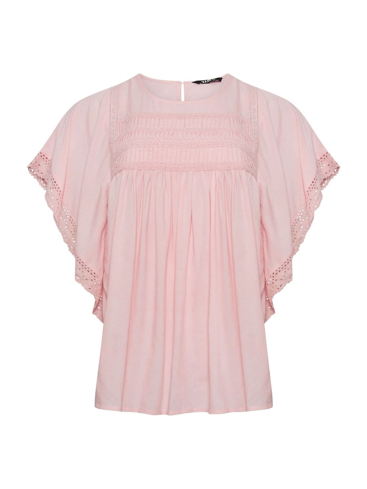 Yours Curve Pink Statement Sleeve Blouse - Image 5 of 5