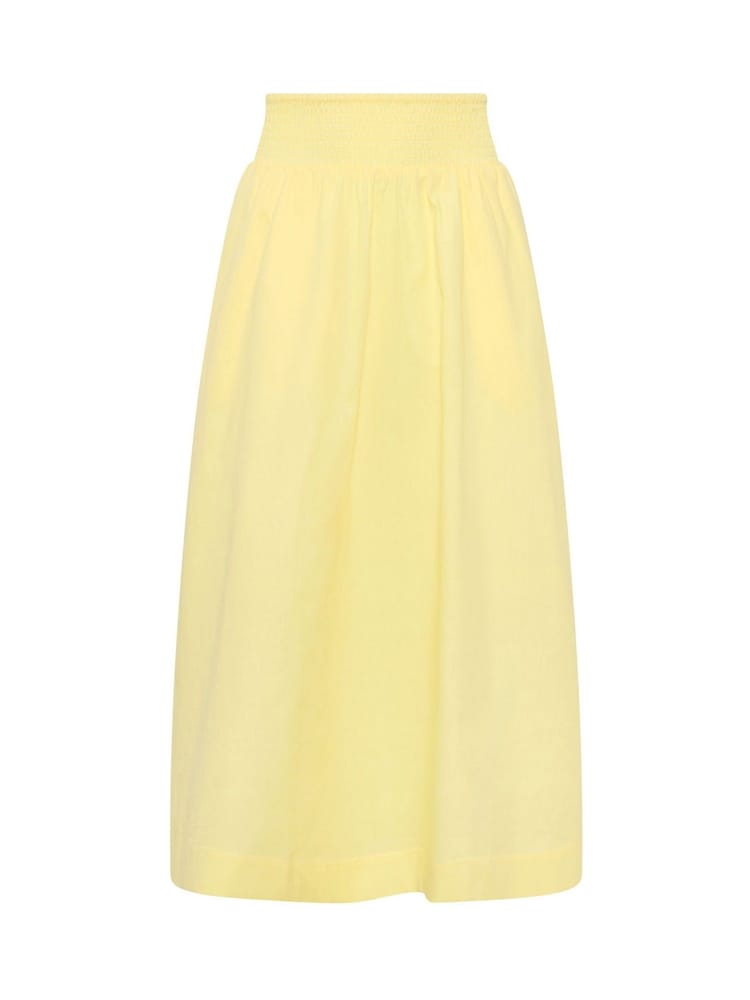 PixieGirl Petite Yellow Poplin Shirred Midi Skirt - Image 6 of 6 PixieGirl Petite Yellow Poplin Shirred Midi Skirt - Image 6 of 6