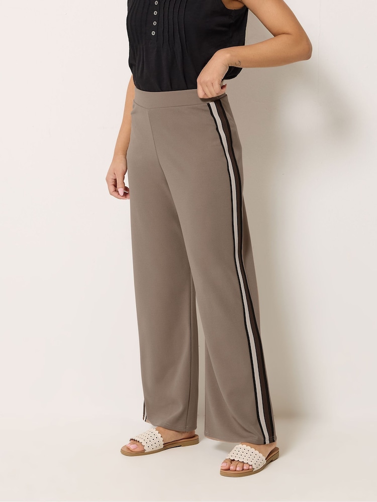 M&Co Brown Petite Side Stripe Trousers - Image 1 of 5 M&Co Brown Petite Side Stripe Trousers - Image 1 of 5