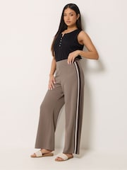 M&Co Brown Petite Side Stripe Trousers - Image 2 of 5