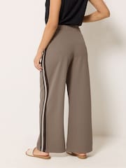 M&Co Brown Petite Side Stripe Trousers - Image 3 of 5